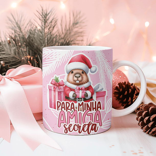 8 Artes para Caneca Natal Capivara Arquivo Editável 4