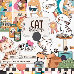 Kit Digital Pet Lovers Gatinhos e Cachorros Arquivo em Png