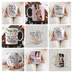 32 Artes para Caneca Dia das Mães Arquivo Editável