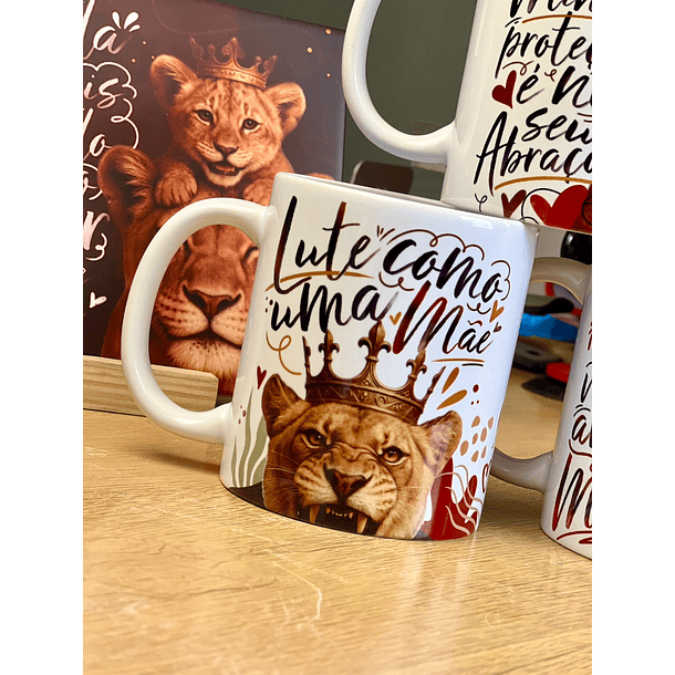 20 Artes para Caneca Dia das Mães Mãe Leoa Arquivo em Jpg  6