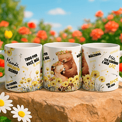 5 Artes para Caneca Mãmãe Urso Arquivo Editável 