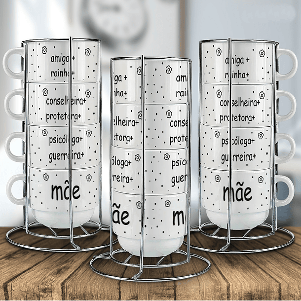 4 Artes para Xicaras Dia das Mãe Delicada Arquivo em Jpg 3