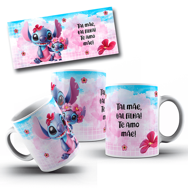 10 Artes para Caneca Dia das Mamãe Stitch Arquivo em Jpg  7