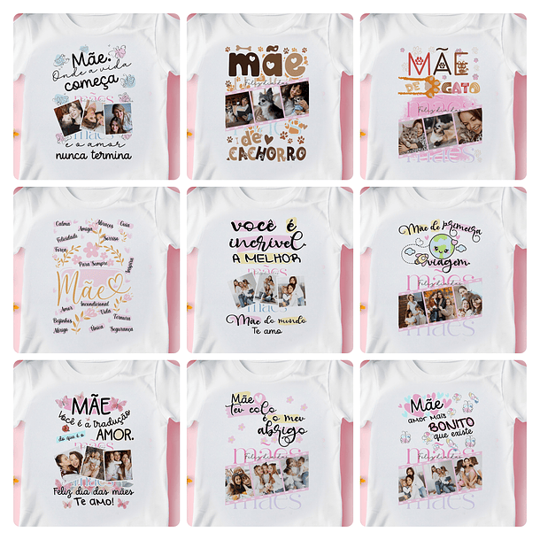 33 Artes para Camisa Azulejo e Almofada Dia das Mães Arquivo Editável 1