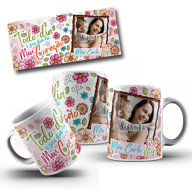 16 Artes para Caneca Dia das Mães Frases Flor de Mãe Arquivo em Jpg  4