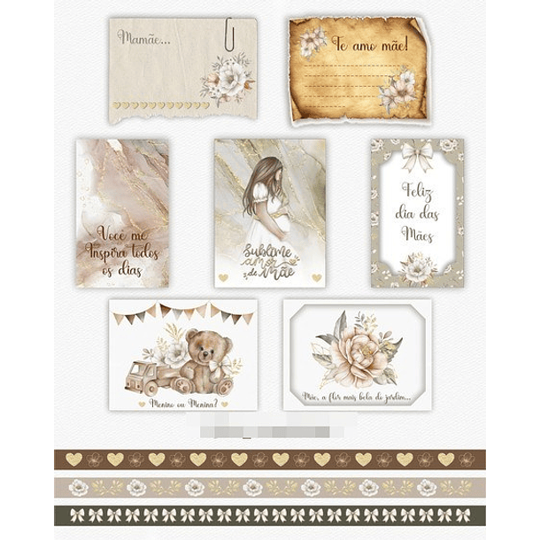 Kit Digital Amor de Mãe  Aquarelados em Png 4