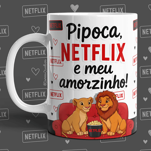16 Artes para Caneca Dia dos Namorados Netflix, Pipoca e Você em Jpg 2