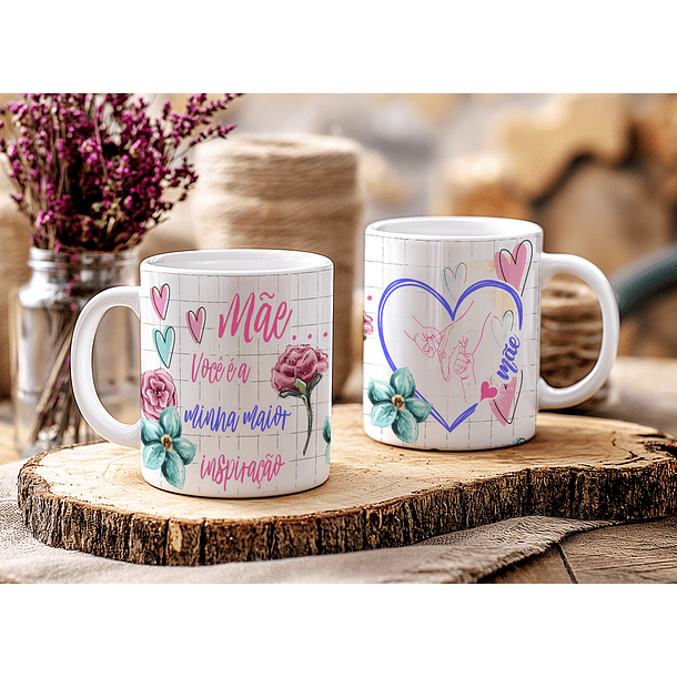 14 Artes para Caneca e Azulejo Dia das Mães  Arquivo Editável 7