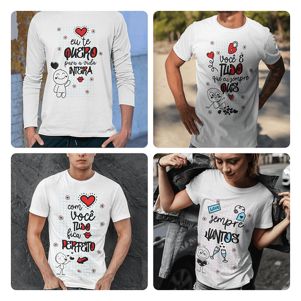 18 Artes para Camisa e Squeeze Namorados Apaixonados Arquivo Editável   3