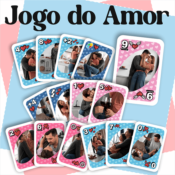 Arquivo Jogo de Carta Uno Jogo do Amor Dia dos Namorados Arquivo Editável 