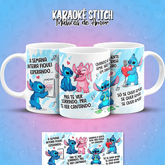 11 Artes para Caneca Karaokê Stitch Músicas de Amor Arquivo em Png 