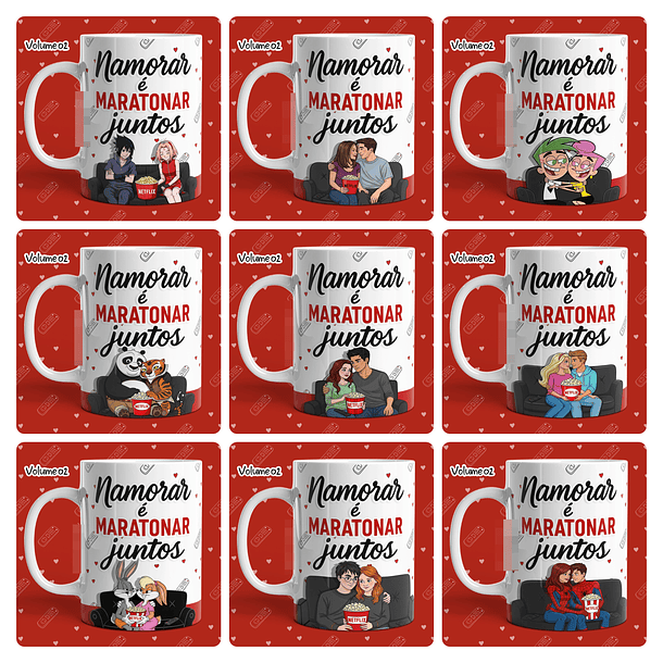 23 Artes para Caneca Dia dos Namorados Netflix, Pipoca e Você Vol. 02 Arquivo em Jpg 3