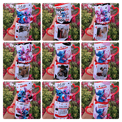 17 Artes para Caneca Dia dos Namorados Stitch Arquivo Editável 