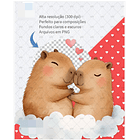 Kit Digital Capivara Apaixonada Dia dos Namorados Png   2