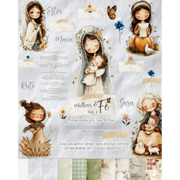 Kit Digital Mulheres de Fé Arquivo em Png  