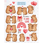 Kit Digital Capivara Apaixonada Dia dos Namorados Png   8