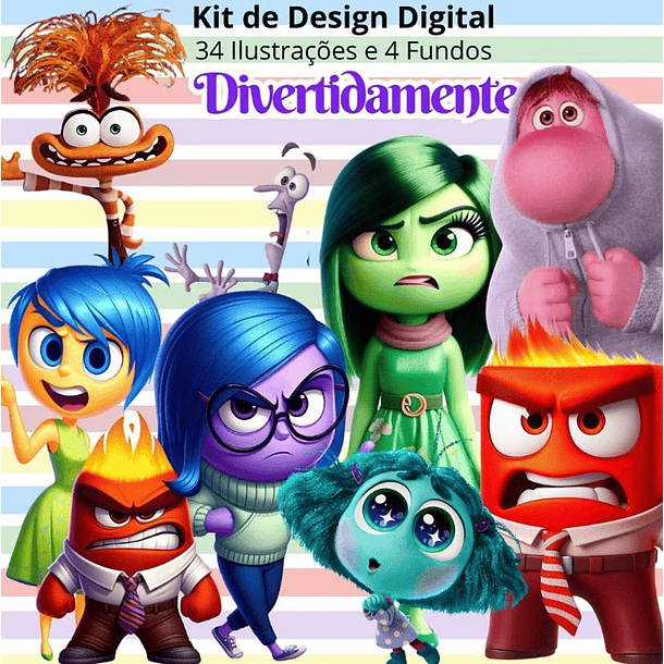 Kit Digital Divertidamente Emoções em Png 