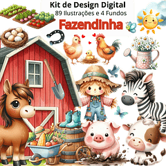 Kit Digital Fazendinha em Png