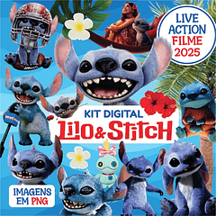 Kit Digital Stitch Filme em Png 