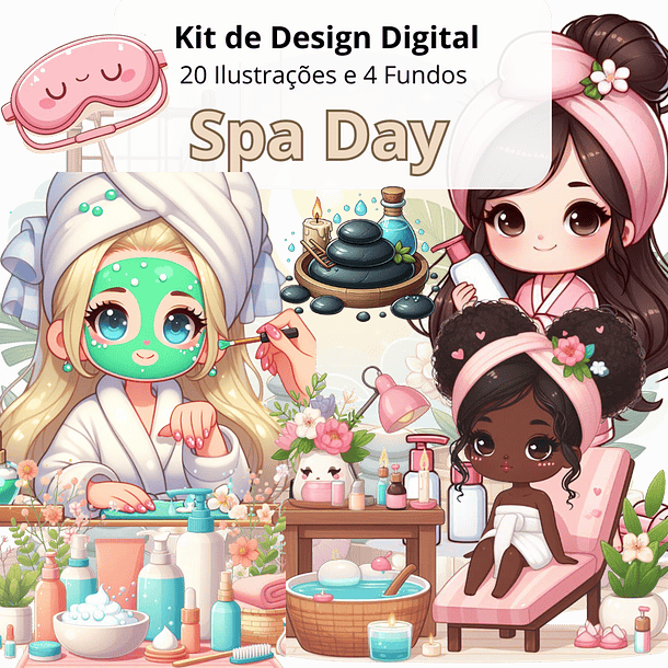 Kit Digital Spa Day em Png