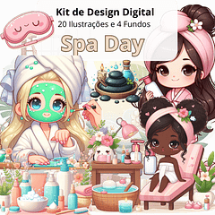 Kit Digital Spa Day em Png