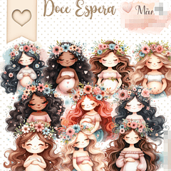 Kit Digital Doce Espera Dia das Mães em Png