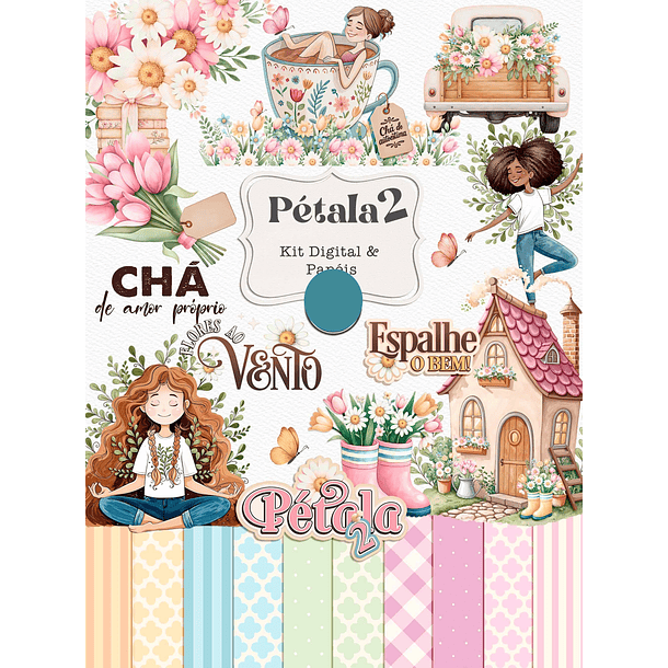 Kit Digital Petálas Frases Motivacional em Png 