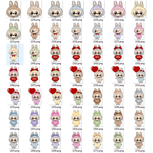 Kit Digital Labubu em Png  6