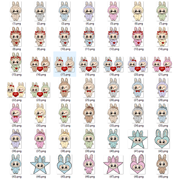 Kit Digital Labubu em Png  7