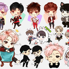 Kit Digital Bts Aquarela em Png