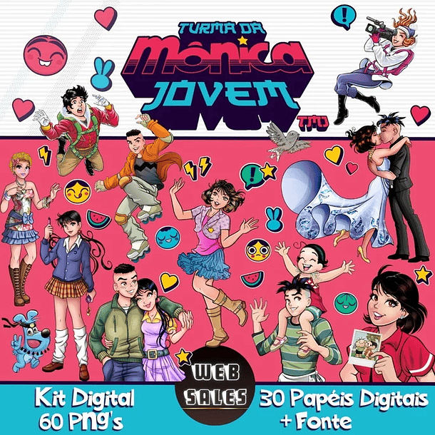 Kit Digital Turma da Mônica Jovem em Png