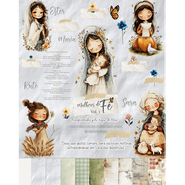 Kit Digital Mulheres de Fé em Png