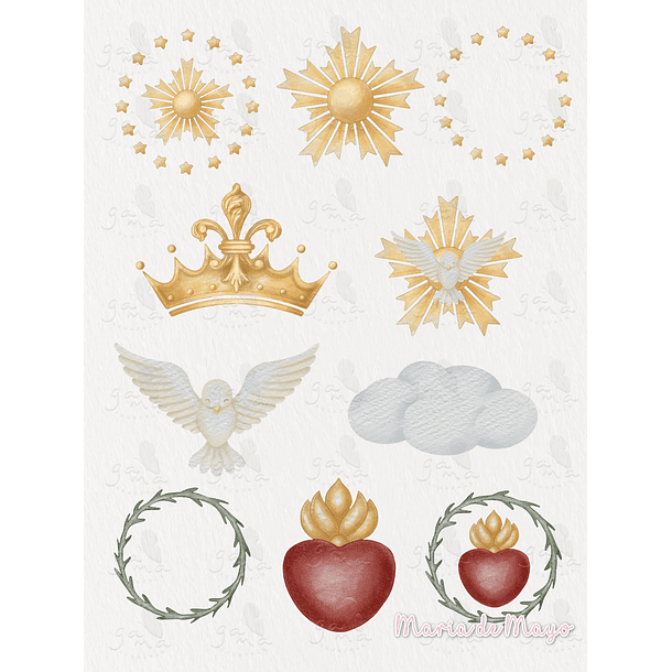 Kit Digital Virgem Maria, Fátima Maria Auxiliadora em Png 6