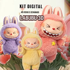 Kit Digital Labubu 3d em Png