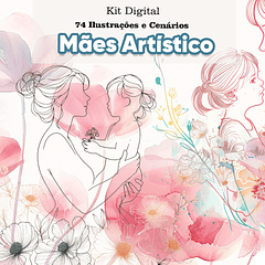 Kit Digital Dia das Mães Linhas em Png