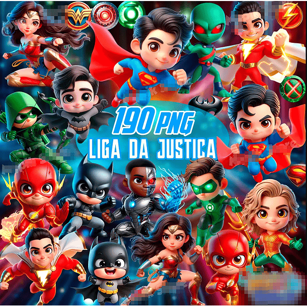 Kit Digital Liga da Justiça em Png 