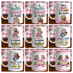 28 Artes para Caneca Dia dos Avós Querida Vovó Arquivo em Jpg 