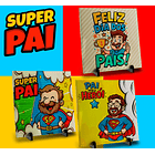 106 Artes para Caneca, azulejo, almofada, e Camisa Dia dos Pais Cartoon + Kit Digital em Jpg 11