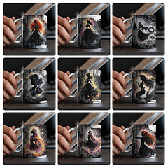 20 Artes para Caneca Princesas Black Arquivo em Jpg