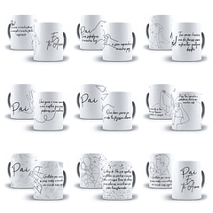 24 Artes para Caneca Dia dos Pais Minimalista Arquivo em Jpg