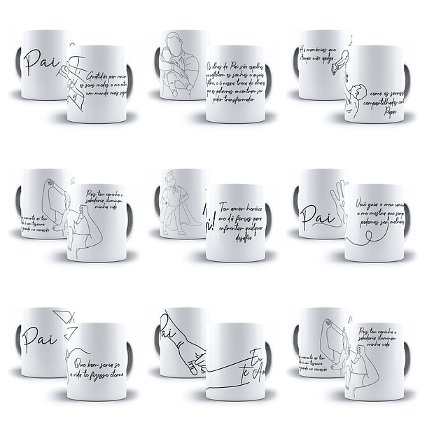 24 Artes para Caneca Dia dos Pais Minimalista Arquivo em Jpg 2