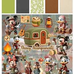 Kit Digital  Disney Acampamento 3D em Png