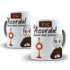 Arte para Caneca Acorda! vamos rezar juntos? Arquivo em Png 