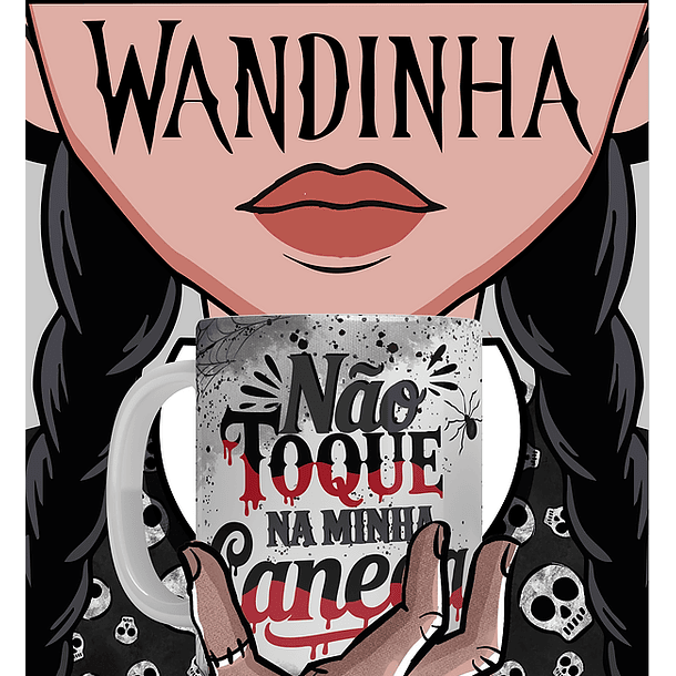 22 Artes para Caneca Wandinha Boquinha Bocão Arquivo em Jpg 1