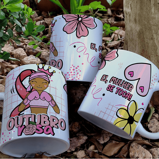 10 Artes para Caneca Outubro Rosa Arquivo Editável 2
