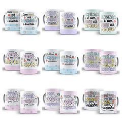 26 Artes para Caneca Dia dos Professores Gratidão em Cores Arquivo Editável 