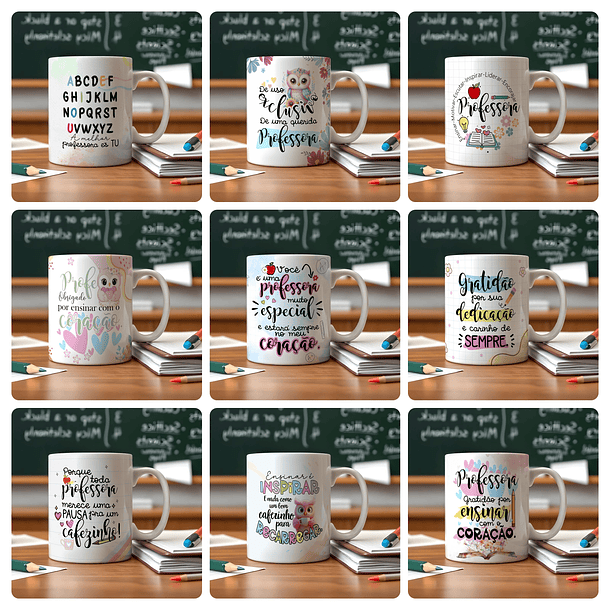 40 Artes para Caneca Dia Dos Professores Arquivo Editável 1