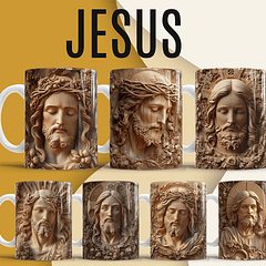36 Artes para Caneca e Azulejo Jesus Cristo 3D Arquivo em Jpg 