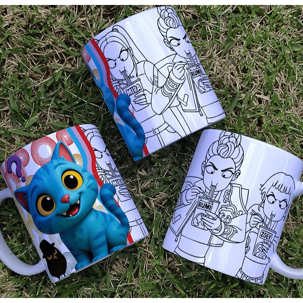 8 Artes para Caneca Colorir Guerreiras Do K-Pop Arquivo Editável 1