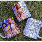 8 Artes para Caneca Colorir Guerreiras Do K-Pop Arquivo Editável 4